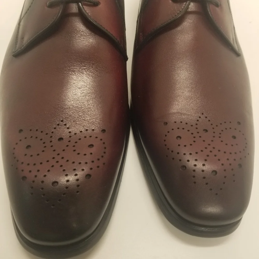 Joseph Abbound Locarno Mens Size 11D Red Wine Burgundy Leather Oxford Lace Up